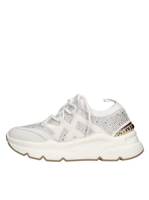 Sneakers in pelle e tessuto EMANUELLE VEE | 421P-102-13-P003CPBIANCO